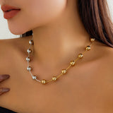 Punk Mixed CCB Ball Round Tube Choker Necklace Vintage Hip Hop Party Jewelry