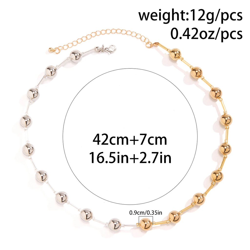 Punk Mixed CCB Ball Round Tube Choker Necklace Vintage Hip Hop Party Jewelry