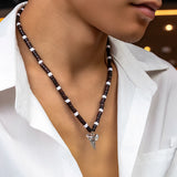 Coconut Shell Wood Beaded Animal Pendant Necklace Men African Tribal Party Jewel