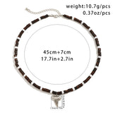 Coconut Shell Wood Beaded Animal Pendant Necklace Men African Tribal Party Jewel