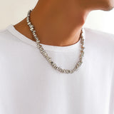 Vintage CCB Beads Choker Necklace Men Punk Collarbone Chain