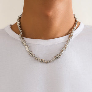 Vintage CCB Beads Choker Necklace Men Punk Collarbone Chain