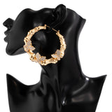 Crystal Butterfly Hoop Earrings Rhinestone Circle Wedding Party Jewelry