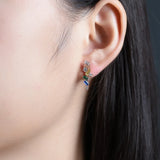 Rose Sapphire Drop Earrings 925 Sterling Silver Jewelry