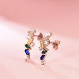 Rose Sapphire Drop Earrings 925 Sterling Silver Jewelry