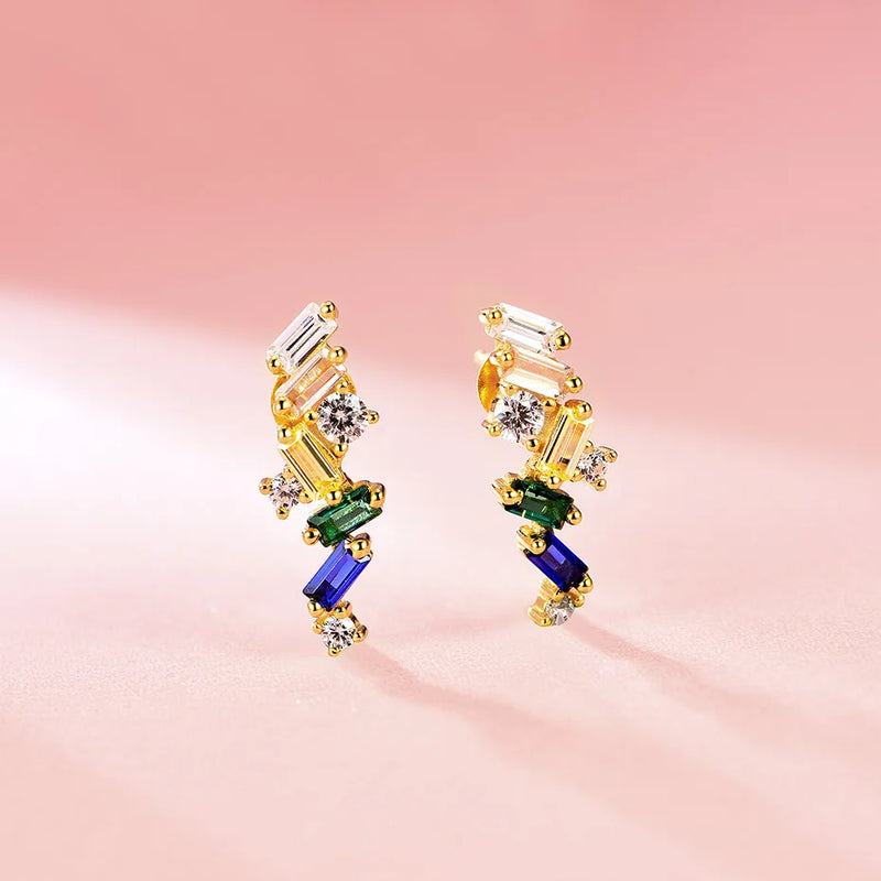 Rose Sapphire Drop Earrings 925 Sterling Silver Jewelry