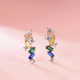 Rose Sapphire Drop Earrings 925 Sterling Silver Jewelry