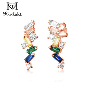 Rose Sapphire Drop Earrings 925 Sterling Silver Jewelry