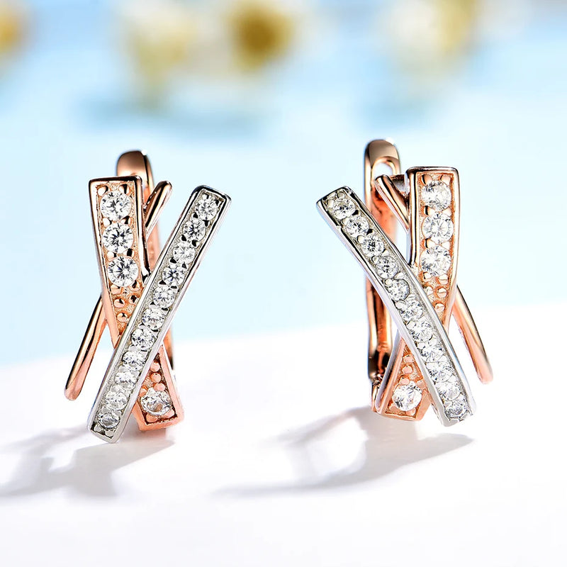 Kuololit 585 Rose Clip Earrings 925 Sterling Silver Separate Engagement