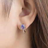 Rose Tanzanite Gemstone Clip Earrings 925 Sterling Silver Oval 5*7 Jewelry