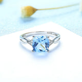 Aquamarine Ring 925 Sterling Silver Gemstone Fine Jewelry for Wedding