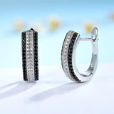 Kuololit 925 Sterling Silver Spinel Engagement Hoop Earrings