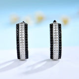Kuololit 925 Sterling Silver Spinel Engagement Hoop Earrings