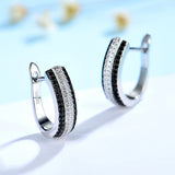 Kuololit 925 Sterling Silver Spinel Engagement Hoop Earrings
