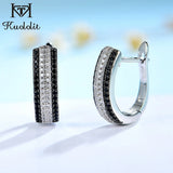Kuololit 925 Sterling Silver Spinel Engagement Hoop Earrings