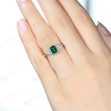 Emerald Gemstone Ring for Women 925 Sterling Silver Morganite Wedding Jewelry