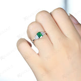 Emerald Gemstone Ring for Women 925 Sterling Silver Morganite Wedding Jewelry