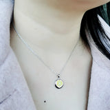 Kids Silver Orange Flower Enamel Necklace