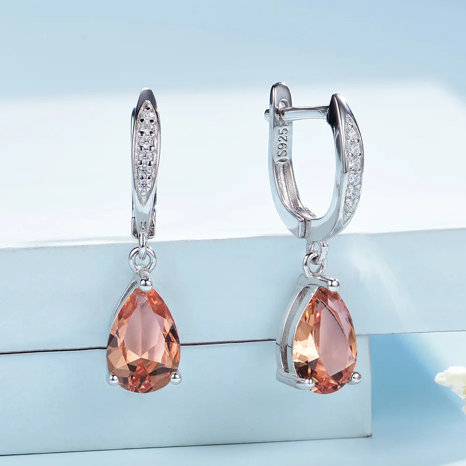 Diaspore Gemstone Clip Earrings 925 Sterling Silver Wedding Jewelry