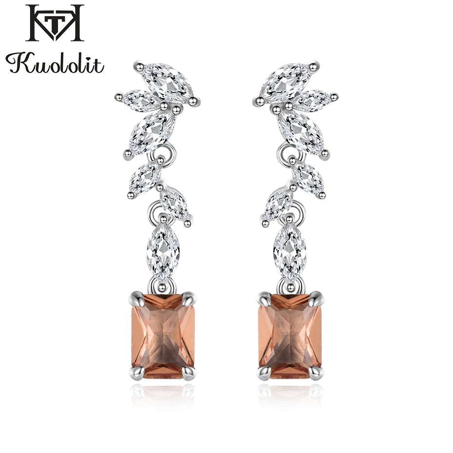 Diaspore Gemstone Drop Earrings 925 Sterling Silver Engagement Jewelry