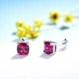 Sterling Silver Diaspore Gemstone Stud Earrings