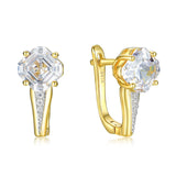 Kuololit Accher Cut Zircon Clip Earrings 925 Sterling Silver Engagement Fine