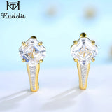 Kuololit Accher Cut Zircon Clip Earrings 925 Sterling Silver Engagement Fine
