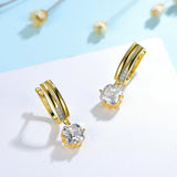 Kuololit Zircon Clip Earrings 925 Sterling Silver Asscher Cut Gemstone