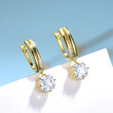 Kuololit Zircon Clip Earrings 925 Sterling Silver Asscher Cut Gemstone