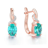 Mint Sapphire Clip Earrings 925 Silver Green Paraiba Tourmaline