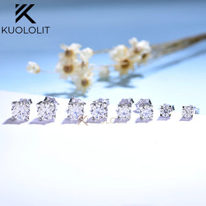 Kuololit Moissanite Earrings 925 Silver Heart 2CTW D VVS1 Diamonds