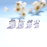 Kuololit Moissanite Earrings 925 Silver Heart 2CTW D VVS1 Diamonds