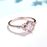 Pink Diamond Solid 925 Sterling Silver Ring for Women Engagement Jewelry