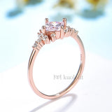 Pink Diamond Solid 925 Sterling Silver Ring for Women Engagement Jewelry
