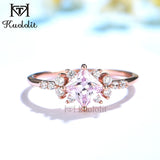 Pink Diamond Solid 925 Sterling Silver Ring for Women Engagement Jewelry