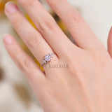 Pink Diamond Solid 925 Sterling Silver Ring for Women Engagement Jewelry