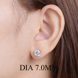 Kuololit 925 Silver Zircon Stud Earrings 5A for Engagement