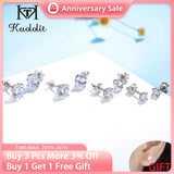 Kuololit 925 Silver Zircon Stud Earrings 5A for Engagement