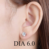 Kuololit 925 Silver Zircon Stud Earrings 5A for Engagement