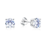 Kuololit 925 Silver Zircon Stud Earrings 5A for Engagement