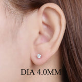 Kuololit 925 Silver Zircon Stud Earrings 5A for Engagement