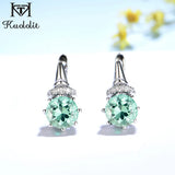 925 Silver Diaspore Gem Earrings Green Emerald Clip