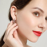 925 Silver Diaspore Gem Earrings Green Emerald Clip