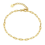 925 Sterling Silver Paperclip Bracelet Chain Toggle Clasp 18K Thick Square Rock