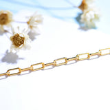 925 Sterling Silver Paperclip Bracelet Chain Toggle Clasp 18K Thick Square Rock