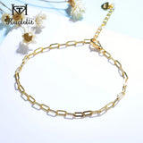 925 Sterling Silver Paperclip Bracelet Chain Toggle Clasp 18K Thick Square Rock
