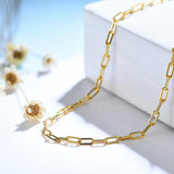 925 Sterling Silver Paperclip Necklaces Thick Chain Toggle Clasp