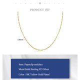 925 Sterling Silver Paperclip Necklaces Thick Chain Toggle Clasp