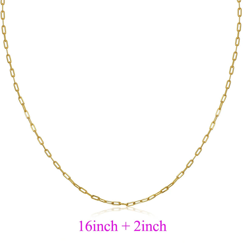 925 Sterling Silver Paperclip Necklaces Thick Chain Toggle Clasp