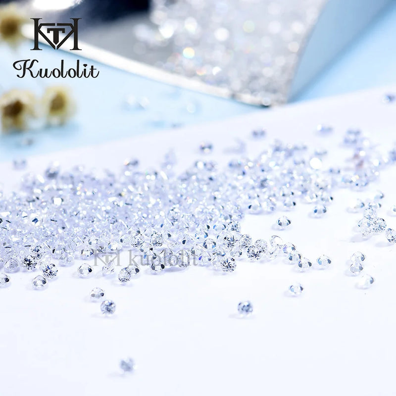 Kuololit D/VVS1 Loose Moissanite 0.8-3.0mm Round Brilliant Cut for Jewelry
